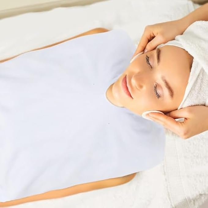 Sinland MICROFIBER FACIAL TOWELS FOR ESTHETICIANS SOFT FACIAL CLOTH WITH SPLIT DESIGN SPA TOWELS FOR FACIAL STEAM MASSAGE AND CLEANSING WHITE - Image 3